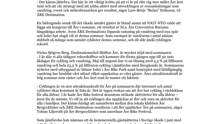 Bästa sommarsäsongen för Åre