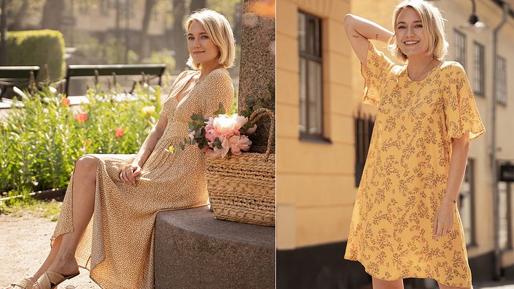 Josefin Dahlberg frontar nya kampanjen Sunshine Boheme som består av 100 % naturmaterial. 