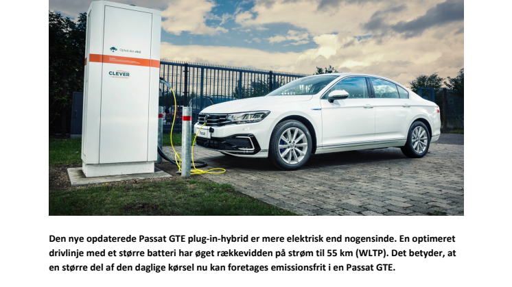 Ny Passat GTE – længere rækkevidde på strøm og priser fra 412.495 kr.