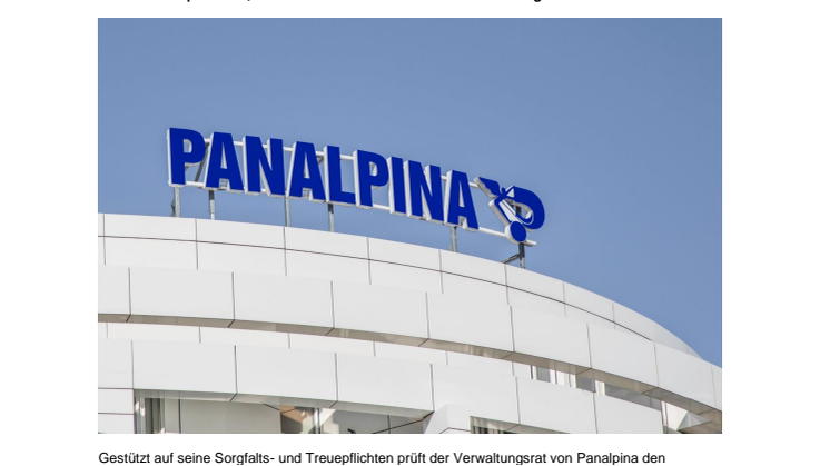 Stellungnahme von Panalpina zur unaufgeforderten, unverbindlichen Kontaktaufnahme durch DSV