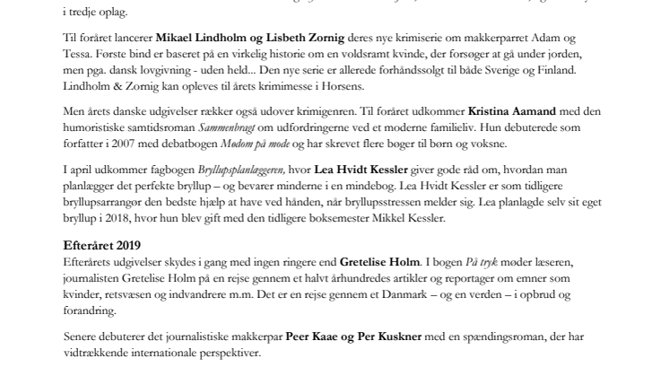 HarperCollins i Danmark 2019