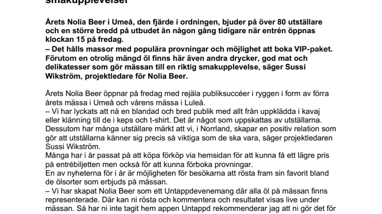 Årets Nolia Beer i Umeå lockar med bredare utbud och fler smakupplevelser