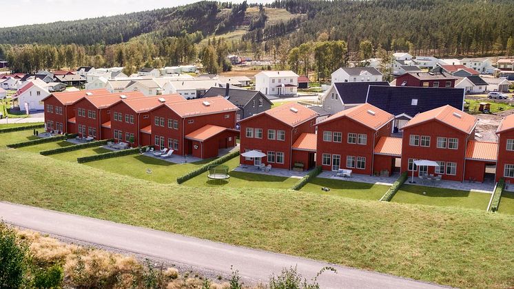 Brf Sara Lisas väg 2 - 3D-bild av husens baksida