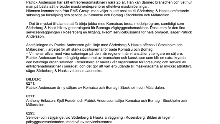 Söderberg & Haak växlar upp i Stockholm och Mälardalen