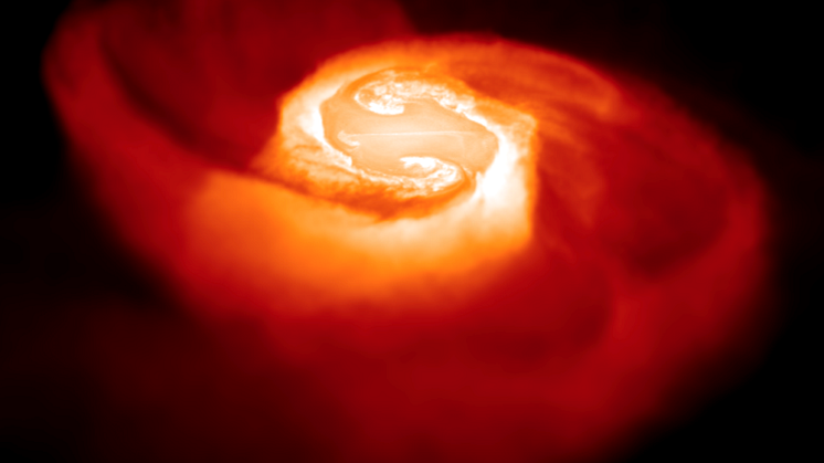 Datorsimulation av en sammanslagning av två neutronstjärnor