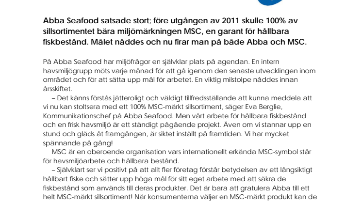 All Abba-sill MSC-märkt