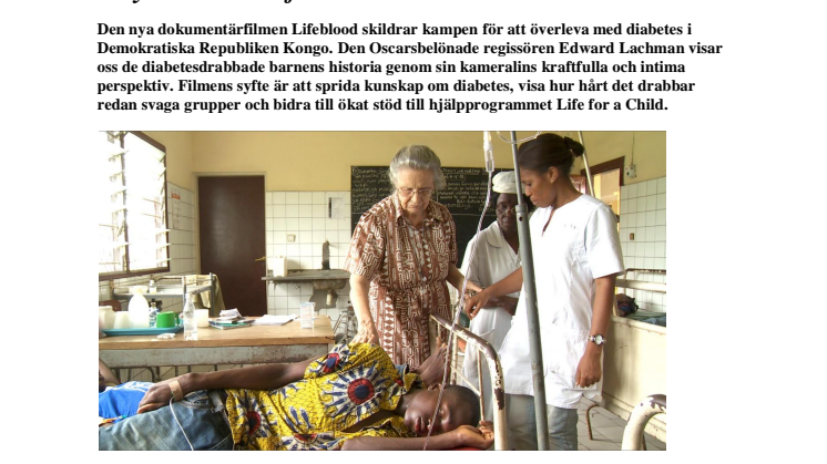 Världspremiär i Stockholm:  ny dokumentärfilm om diabetes 