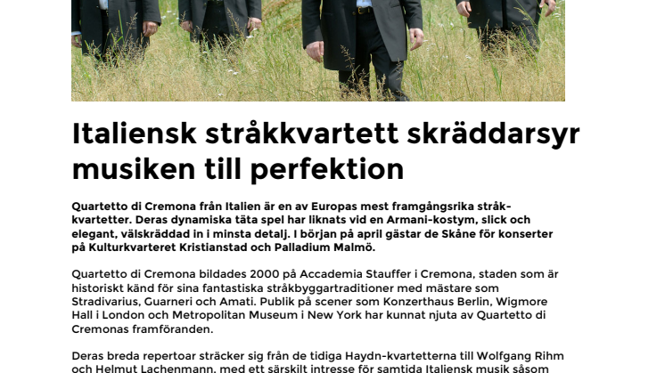 Italiensk stråkkvartett skräddarsyr musiken till perfektion