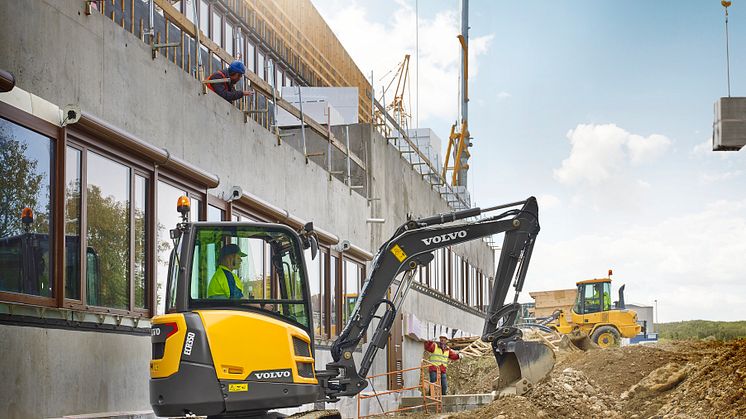 Volvo ECR35D minigrävare - bild från arbetsplats