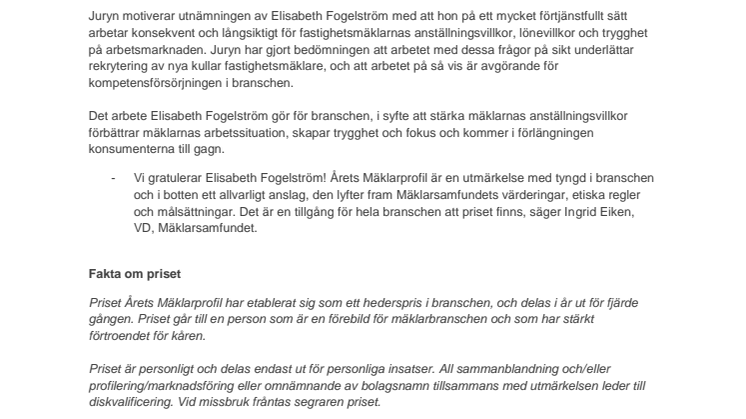 Vinnaren av Årets Mäklarprofil 2014 utsedd