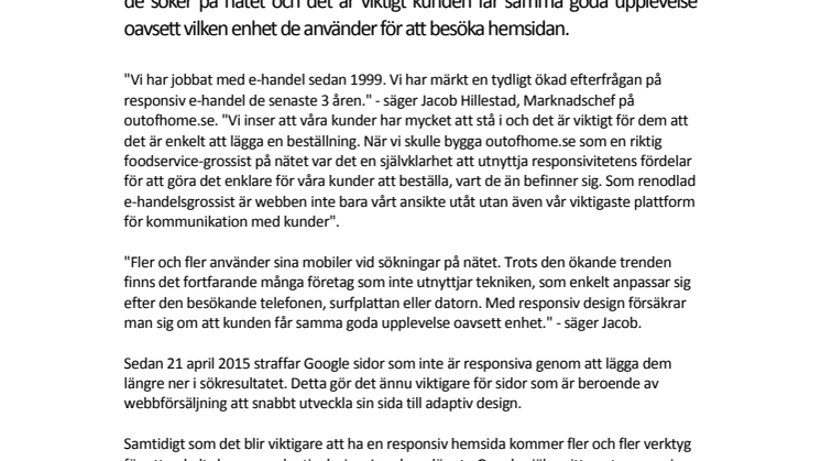 Viktigt med reponsiv hemsida inom e-handel B2B