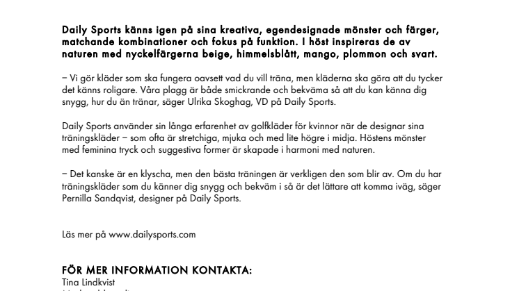 DAILY SPORTS TRÄNING AW 2017: LÅT KLÄDERNA LYFTA DIN TRÄNING I HÖST