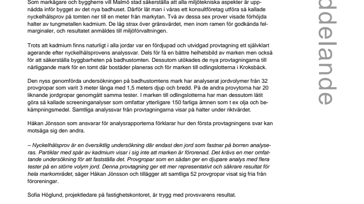 Familjebad byggs på ren mark 