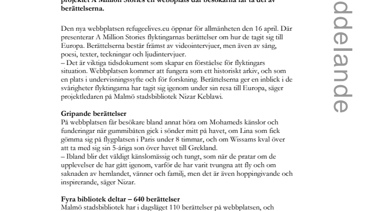 Flyktingars väg till Europa – stor webbplats lanseras