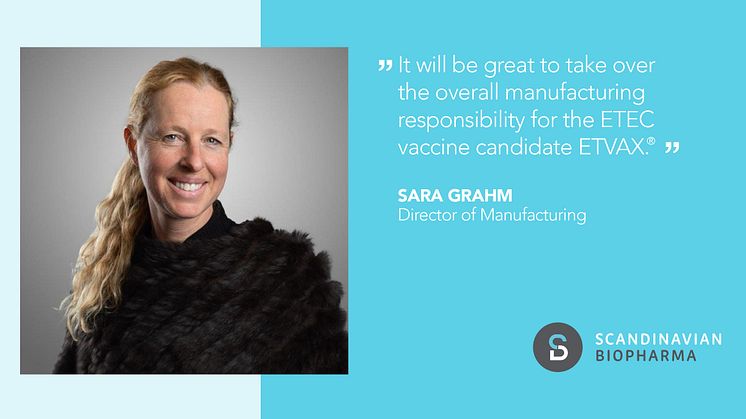 Sara Grahm, Director of Manufacturing på Scandinavian Biopharma