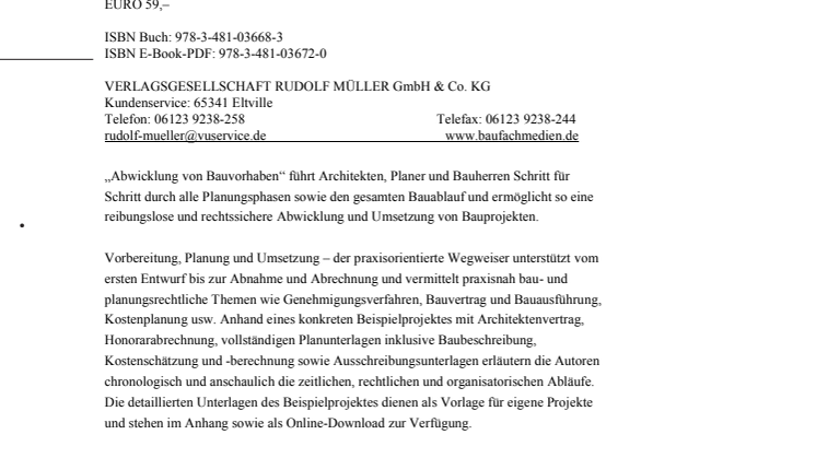 Abwicklung von Bauvorhaben