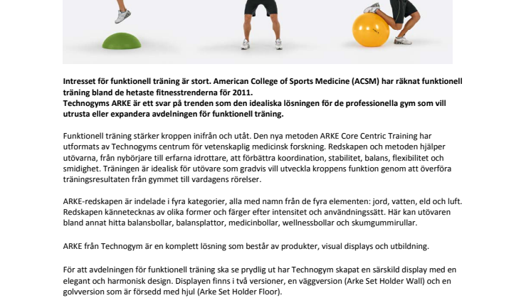 Ny lösning från Technogym: ARKE - effektiv funktionell träning på gymmet
