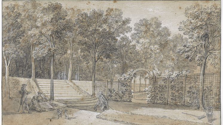 Jean-Baptiste Oudry, View of the Garden in Arcueil, Facing North with the Orangery Terrace and the Peak of the Forest Park or So-Called ‘Talus Cone’, 1744–1747. Photo: Viktor Fordell/Nationalmuseum.
