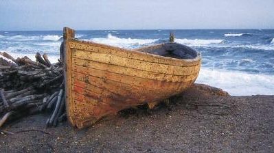 Barca de almadraba. Båt  för tonfiske i Monteleva (Almeria)