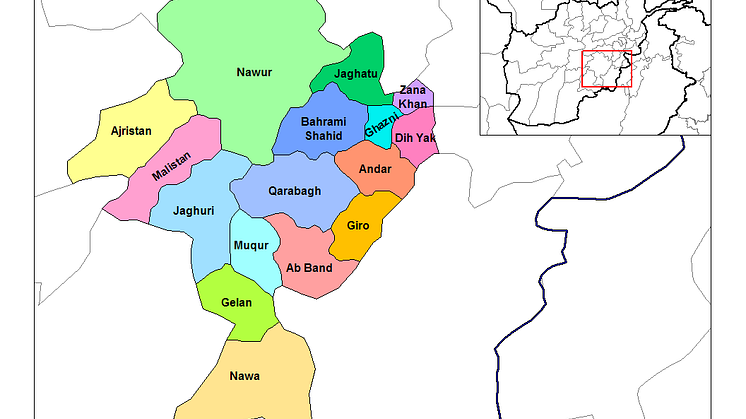 Distrikten i provinsen Ghazni, Afghanistan