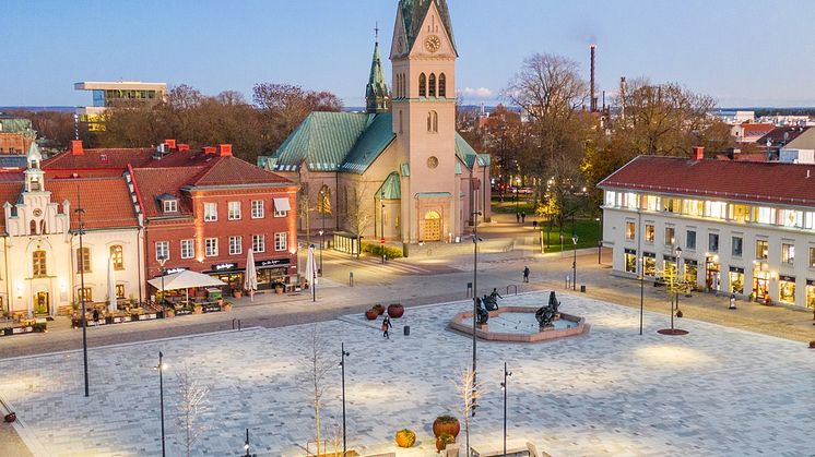 Hertig Johans torg i centrala Skövde