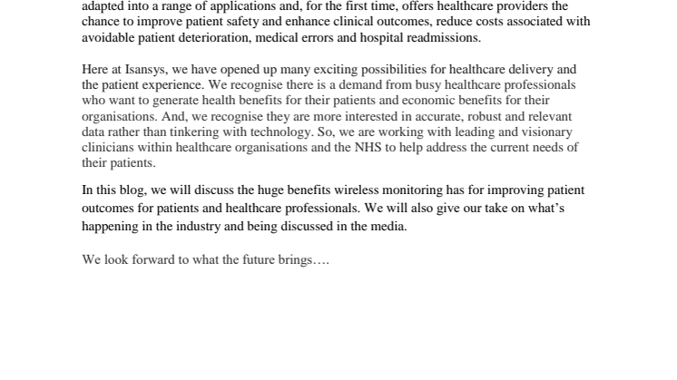 Isansys Lifecare blog
