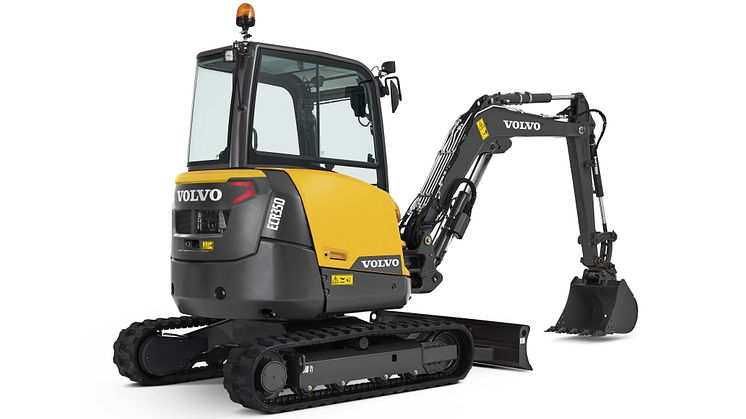 Volvo ECR35D minigrävare - studiobild höger bak