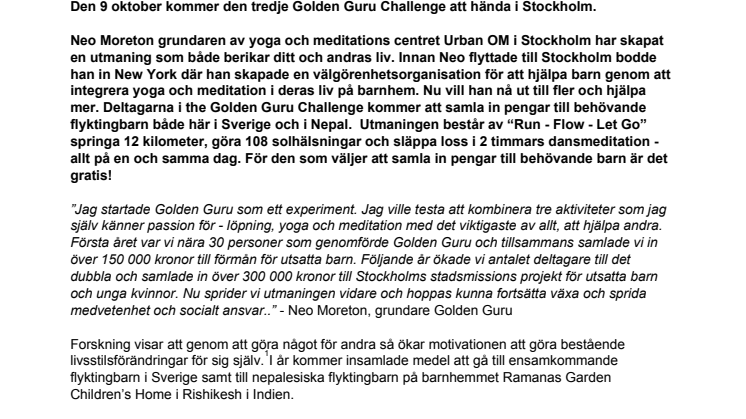 Golden Guru hjälper barn på flykt 