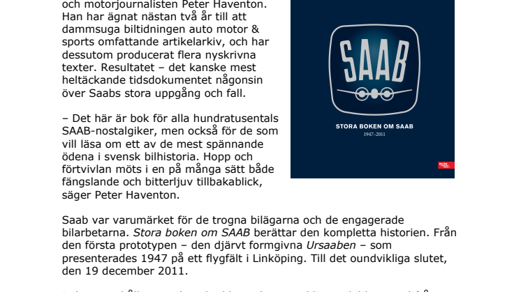 Ny SAAB-bok bjuder på omfattande nostalgitripp
