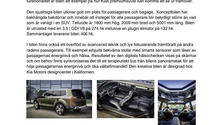 Världspremiär för Kia Telluride i Detroit 