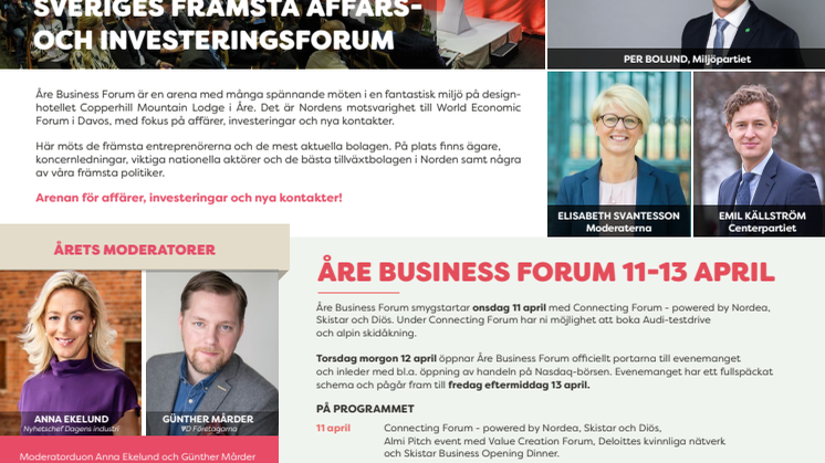 Välkommen till Åre Business Forum 11-13 april 2018