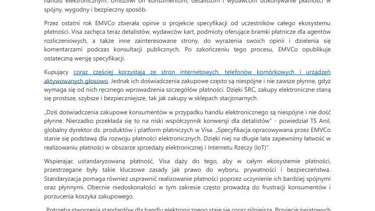 Visa wspiera prostsze i bezpieczniejsze płatności elektroniczne