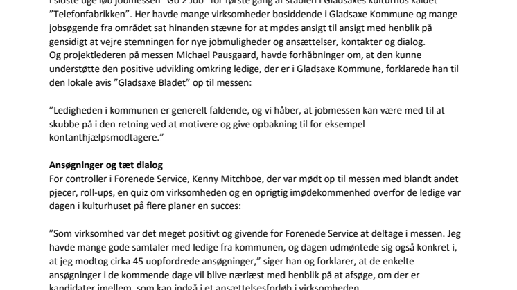 Konkret udbytte af jobmesse i Gladsaxe 