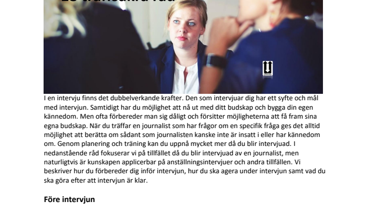 Så lyckas du när du blir intervjuad – 18 träffsäkra råd
