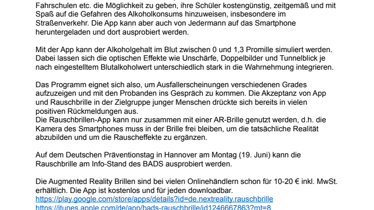 Neuer Schub in der Präventionsarbeit des BADS
