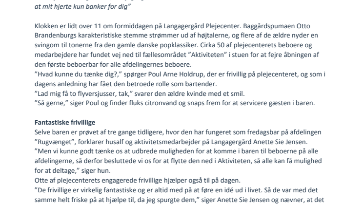Beboerbar på plejecenteret 