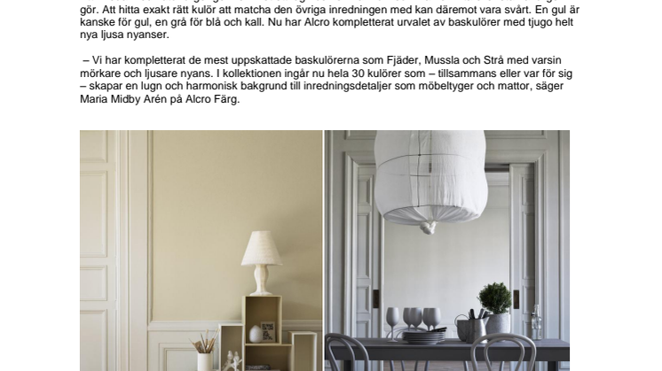 Alcro presenterar ad.natur - trettio kulörer för lugn och ro 