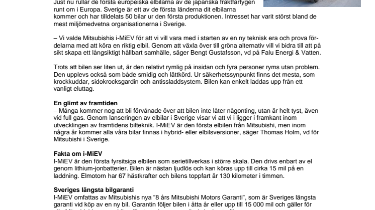Första elbilen kommer till Dalarna