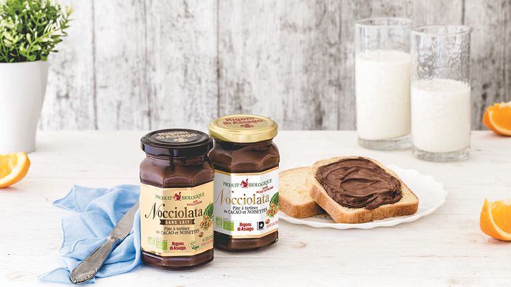 Nocciolata-luomupähkinälevitteet valmistetaan Italiassa