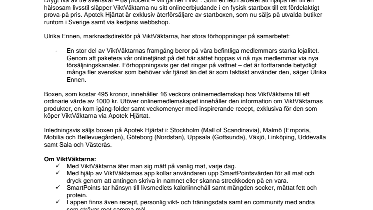 ViktVäktarna nu på Apotek Hjärtat