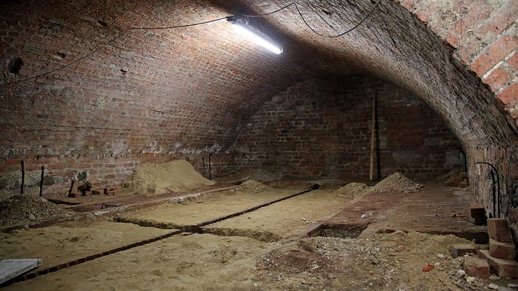 Der zukünftige Veranstaltungsbereich in den Kasematten der früheren Pleißenburg unter dem Neuen Rathaus Leipzig