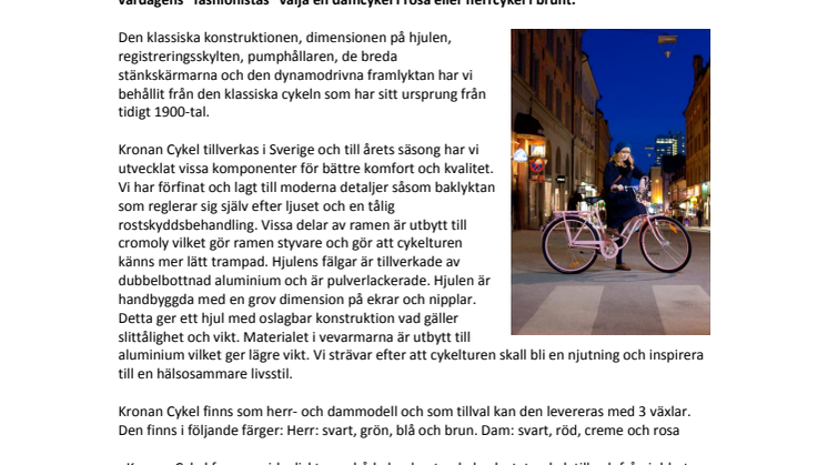 Kronan Cykel firar in våren med nya färger