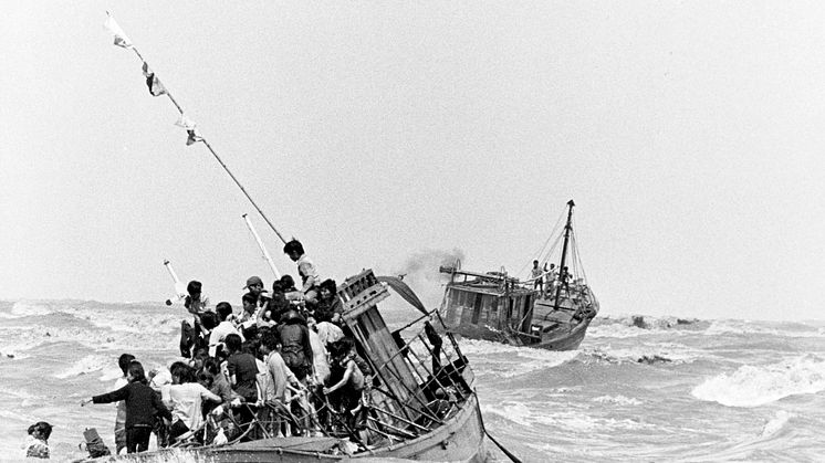 Vietnamesiska flyktingar på båt