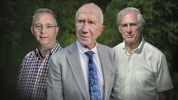 Marcus Wallenberg Prize laureates 2020. From left: Nicholas C Coops, Joseph J Landsberg and Richard H Waring.