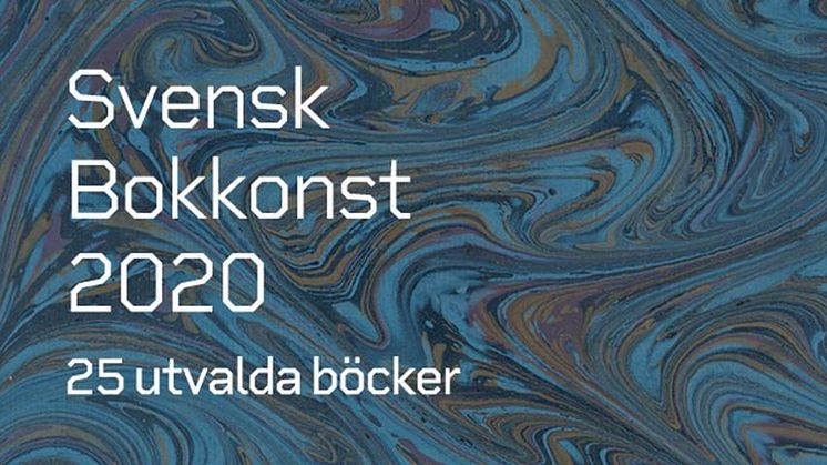 I dag tillkännagavs årets 25 utvalda böcker i tävlingen Svensk Bokkonst. På bilden syns omslaget till utställningskatalogen, med marmorerade papper från N. Bernard Anderssons bokbinderi/Nordiska Kompaniet.