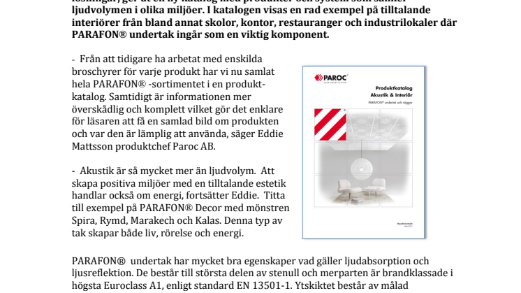 Ny katalog med produkter som sänker ljudvolymen