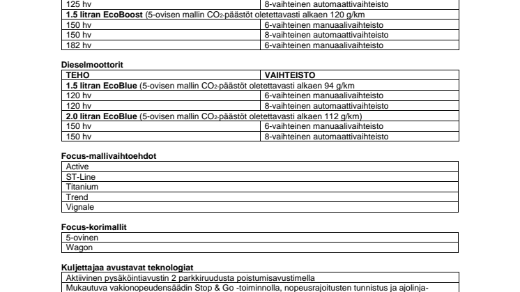 Ford julkistaa täysin uuden Focuksen – innovatiivisin, dynaamisin ja mielenkiintoisin Ford ikinä – ensimmäisen Focuksen lanseerauksesta kulunut 20 vuotta