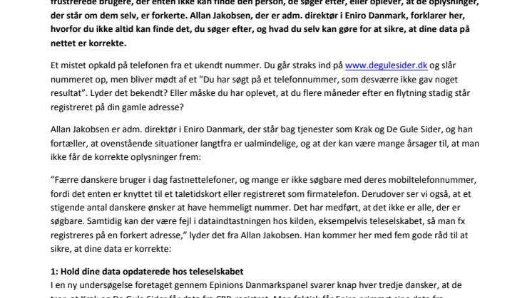 Fem gode råd: Sådan sikrer du korrekte persondata på nettet