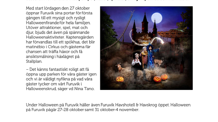 Nu öppnar Halloween på Furuvik