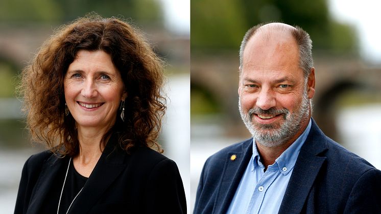 Amelie Wahlström, rektor på Rudsskolan och Mikael Nilsson, rektor på Färjestadsskolan.